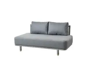 Cane-Line - Moments 2-pers. sofa modul Inkl. grey Cane-line AirTouch hyndesæt Grey, Cane-line Soft Rope