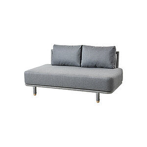 Cane-Line - Moments 2-pers. sofa modul Inkl. grey Cane-line AirTouch hyndesæt Grey, Cane-line Soft Rope