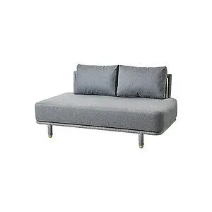 Cane-Line - Moments 2-pers. sofa modul Inkl. grey Cane-line AirTouch hyndesæt Grey, Cane-line Soft Rope