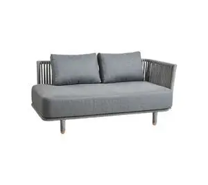 Cane-Line - Moments 2-pers. sofa venstre modul Inkl. grey Cane-line AirTouch hyndesæt Grey, Cane-line Soft Rope