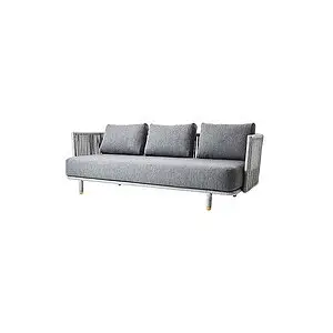 Cane-Line - Moments 3-pers. sofa Inkl. grey Cane-line AirTouch hyndesæt Grey, Cane-line Soft Rope