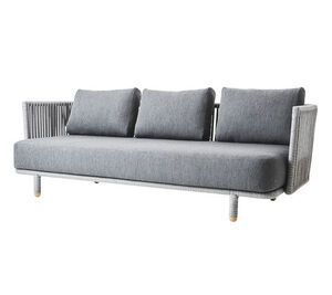 Cane-Line - Moments 3-pers. sofa Inkl. grey Cane-line AirTouch hyndesæt Grey, Cane-line Soft Rope ramme