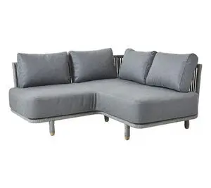 Cane-Line - Moments hjørnemodul Inkl. grey Cane-line AirTouch hyndesæt Grey, Cane-line Soft Rope