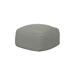 Fodskammel i støvet grøn, kvadratisk med afrundede kanter og en tekstureret overflade.