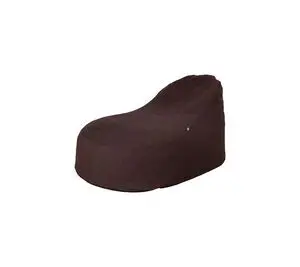 Mørk bordeaux beanbag med høj ryglæn, struktureret stof og sømdetaljer.