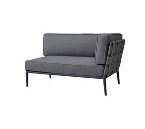 Cane-Line - Conic 2-pers. sofa venstre modul Inkl. grey Cane-line AirTouch hyndesæt Grey, Cane-line AirTouch ramme