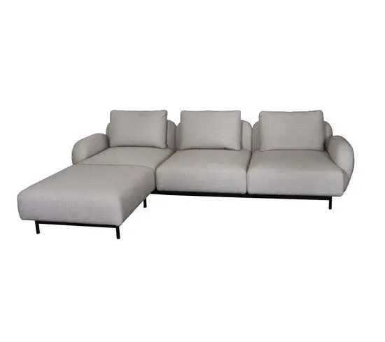 Cane-Line - Aura 3-pers. sofa m/lavt armlæn & chaiselong Højre Light brown, Cane-line Essence