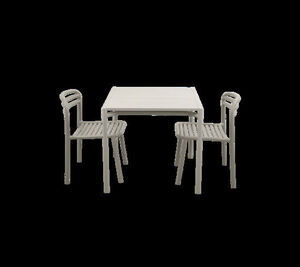 Cane-Line - Bliss spisebord inkl. 2 stole  Sand, aluminium