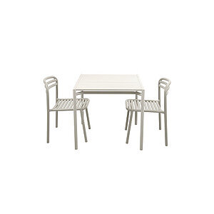 Cane-Line - Bliss spisebord inkl. 2 stole  Sand, aluminium, 113x810cm