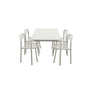 Cane-Line - Bliss spisebord rekt. inkl. 4 stole  Sand, aluminium, 133x81 cm