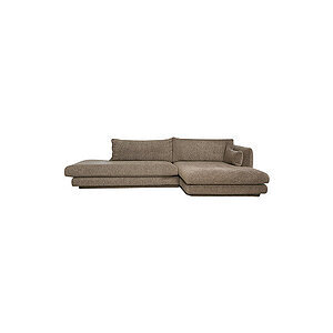 Cane-Line - Bloom open end sofa m/chaiselong venstre & plint Taupe, Flair/Kimi