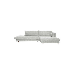 Cane-Line - Bloom open end sofa m/chaiselong venstre & teakben Light grey, Ambience