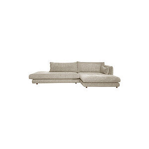 Cane-Line - Bloom open end sofa m/chaiselong venstre & teakben Sand, Lola