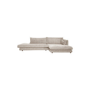 Cane-Line - Bloom open end sofa m/chaiselong venstre & teakben Sand, Emmi