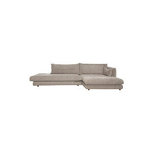 Cane-Line - Bloom open end sofa m/chaiselong venstre & teakben Light brown, Prosecco