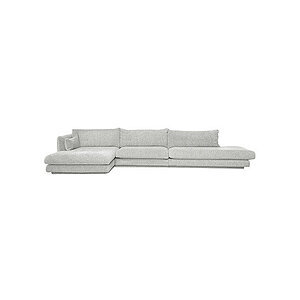 Cane-Line - Bloom open end sofa m/enkelt modul & chaiselong højre & plint Light grey, Ambience