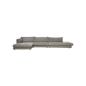 Cane-Line - Bloom open end sofa m/enkelt modul & chaiselong højre & teakben Light brown, Essence