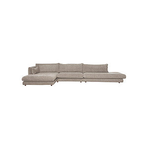 Cane-Line - Bloom open end sofa m/enkelt modul & chaiselong højre & teakben Light brown, Prosecco