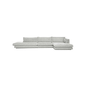 Cane-Line - Bloom open end sofa m/enkelt modul & chaiselong venstre & plint Light grey, Ambience