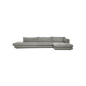 Cane-Line - Bloom open end sofa m/enkelt modul & chaiselong venstre & plint Grey, Essence