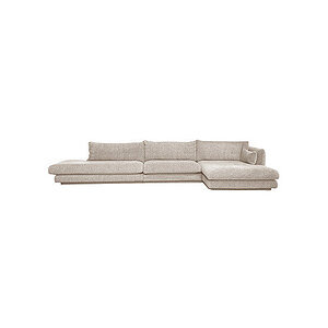Cane-Line - Bloom open end sofa m/enkelt modul & chaiselong venstre & plint Sand, Emmi