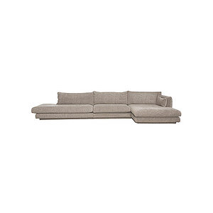 Cane-Line - Bloom open end sofa m/enkelt modul & chaiselong venstre & plint Light brown, Prosecco