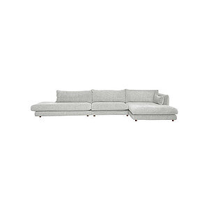 Cane-Line - Bloom open end sofa m/enkelt modul & chaiselong venstre & teakben Light grey, Ambience