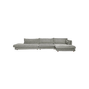 Cane-Line - Bloom open end sofa m/enkelt modul & chaiselong venstre & teakben Light grey, Essence