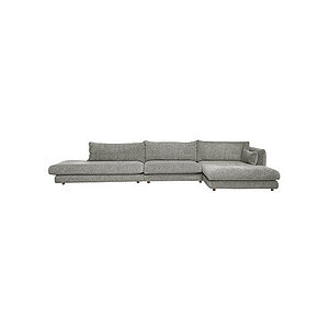 Cane-Line - Bloom open end sofa m/enkelt modul & chaiselong venstre & teakben Grey, Essence