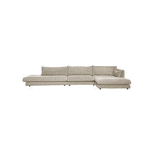 Cane-Line - Bloom open end sofa m/enkelt modul & chaiselong venstre & teakben Sand, Lola