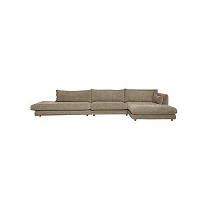Cane-Line - Bloom open end sofa m/enkelt modul & chaiselong venstre & teakben Light brown, Lola