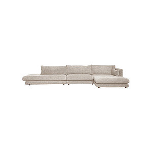 Cane-Line - Bloom open end sofa m/enkelt modul & chaiselong venstre & teakben Sand, Emmi