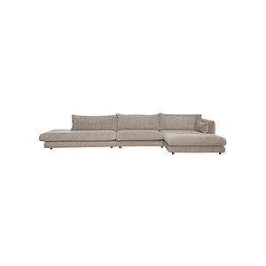 Cane-Line - Bloom open end sofa m/enkelt modul & chaiselong venstre & teakben Light brown, Prosecco