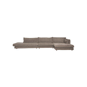 Cane-Line - Bloom open end sofa m/enkelt modul & chaiselong venstre & teakben Brown, Prosecco