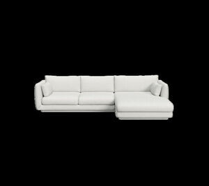 Cane-Line - Bloom 2-pers sofa m/chaiselong venstre & plint Light grey, Cane-line Ambience