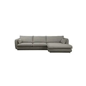 Cane-Line - Bloom 2-pers sofa m/chaiselong venstre & plint Light grey, Essence
