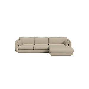 Cane-Line - Bloom 2-pers sofa m/chaiselong venstre & plint Brown, Cane-line Lola