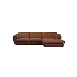 Cane-Line - Bloom 2-pers sofa m/chaiselong venstre & plint Desert red, Emmi