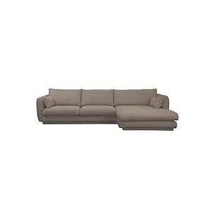 Cane-Line - Bloom 2-pers sofa m/chaiselong venstre & plint Brown, Prosecco