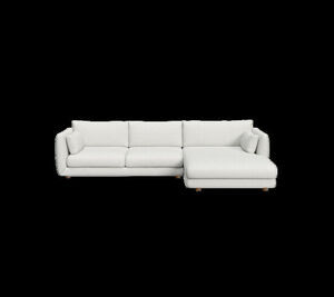 Cane-Line - Bloom 2-pers sofa m/chaiselong venstre & teak ben Light grey, Cane-line Ambience