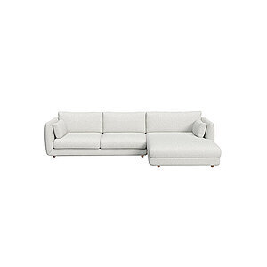 Cane-Line - Bloom 2-pers sofa m/chaiselong venstre & teak ben Light grey, Cane-line Ambience