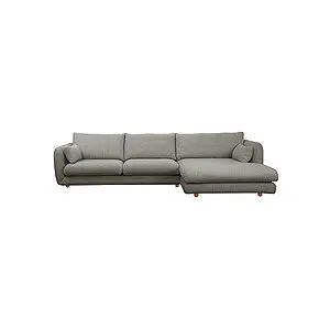 Cane-Line - Bloom 2-pers sofa m/chaiselong venstre & teakben Light grey, Essence