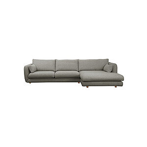 Cane-Line - Bloom 2-pers sofa m/chaiselong venstre & teakben Light grey, Essence