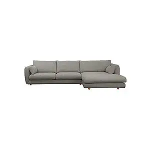 Cane-Line - Bloom 2-pers sofa m/chaiselong venstre & teakben Grey, Essence