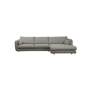 Cane-Line - Bloom 2-pers sofa m/chaiselong venstre & teakben Grey, Essence