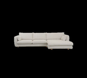 Cane-Line - Bloom 2-pers sofa m/chaiselong venstre & teak ben Sand, Cane-line Flair/Kimi