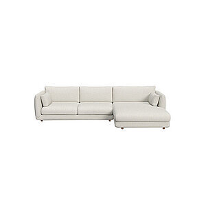 Cane-Line - Bloom 2-pers sofa m/chaiselong venstre & teak ben Sand, Cane-line Lola