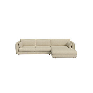 Cane-Line - Bloom 2-pers sofa m/chaiselong venstre & teak ben Light brown, Cane-line Lola