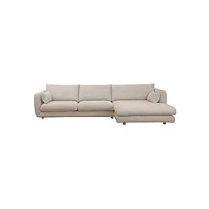 Cane-Line - Bloom 2-pers sofa m/chaiselong venstre & teakben Sand, Emmi