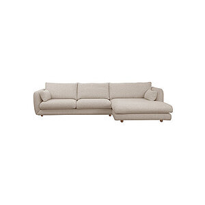 Cane-Line - Bloom 2-pers sofa m/chaiselong venstre & teakben Sand, Emmi